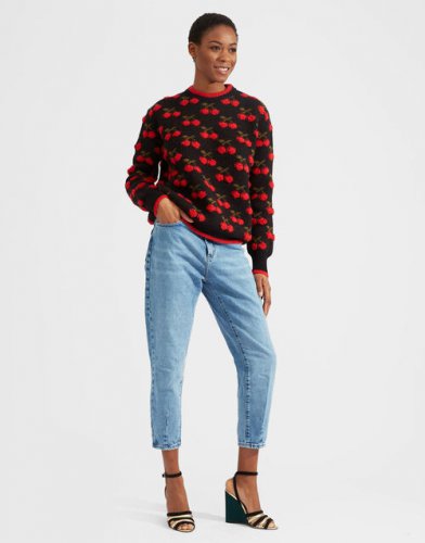 Cherry Sweater in Black / Red for Women | La DoubleJ