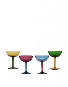 Champagne Coupe Set of 4 in Rainbow Mix - Homeware | La DoubleJ