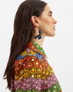 Flora Hoops Earrings in Fiore Blu for Women | La DoubleJ