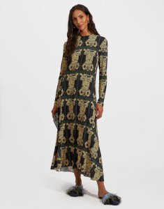 Drifter Dress in Tiger Tiles Black for Women | La DoubleJ