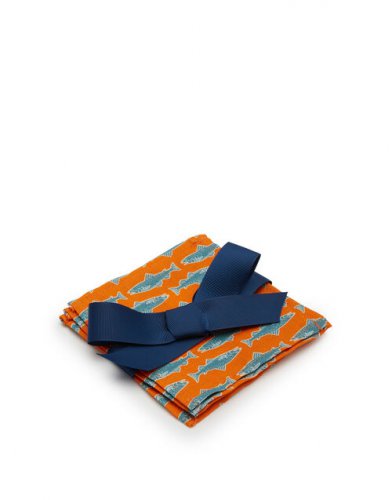 Small Napkins Set of 4 in Como Fish Orange Small - Homeware | La DoubleJ