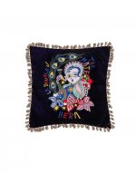 Velvet Embroidered Cushion in Hera - Homeware | La DoubleJ