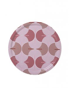 Round Printed Tray in Slinky Rosso - Homeware | La DoubleJ