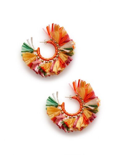 Hoop Earrings in Multicolor Rosa/Arancione for Women | La DoubleJ