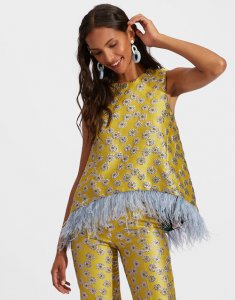 La Scala Top (With Feathers) in Margarita for Women | La DoubleJ