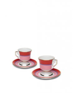 Espresso Cup & Saucer Set of 2 in Rainbow Rosa - Homeware | La DoubleJ