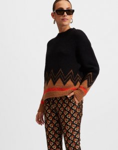 Dolomite Sweater in Black/Camel for Women | La DoubleJ