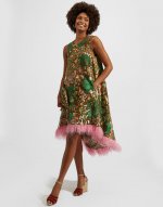 La Scala High Dress (With Feathers) in Anemone Pink for Women | La DoubleJ