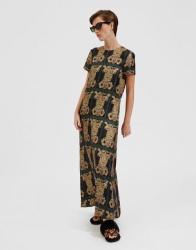 Swing Dress in Tiger Tiles Black for Women | La DoubleJ