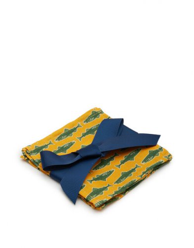 Small Napkins Set of 4 in Como Fish Yellow Small - Homeware | La DoubleJ