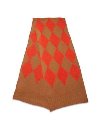 Argyle Scarf in Camel Orange for Women | La DoubleJ