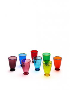 Rainbow Glass Set of 8 in Rainbow - Homeware | La DoubleJ