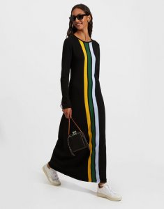 London Knit Dress in Black /Green/Yellow for Women | La DoubleJ