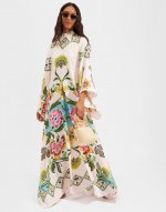 Magnifico Dress (Placee) in Folk Flowers Azzurro Placee for Women | La DoubleJ