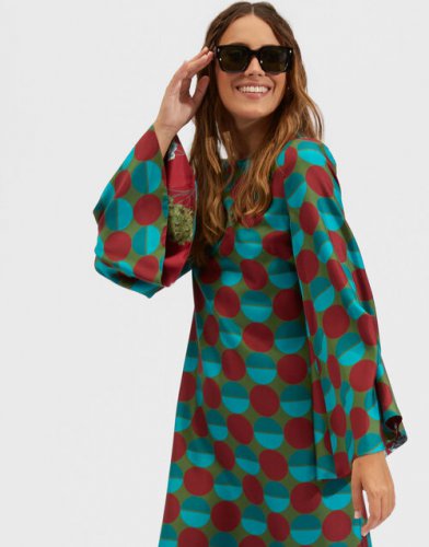 Flicker Dress in Sfere Grandi Verde for Women | La DoubleJ