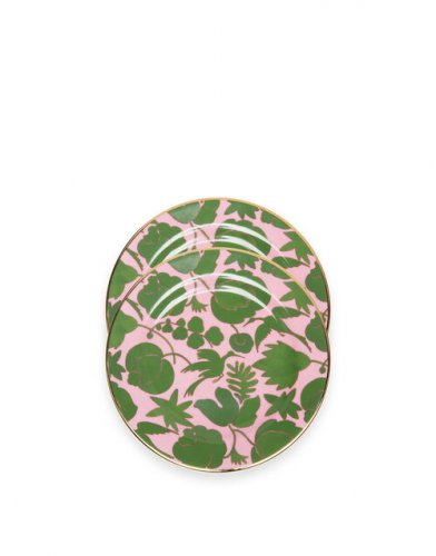 Dessert Plate Set of 2 in Wildbird Rosa/Verde - Homeware | La DoubleJ