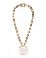 Soul Pendant Necklace in Pink Quartz for Women | La DoubleJ