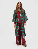 Silk Robe in Sfere Grandi Verde for Women | La DoubleJ