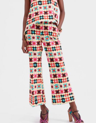 Hendrix Pants in Groovy Dot Giallo for Women | La DoubleJ