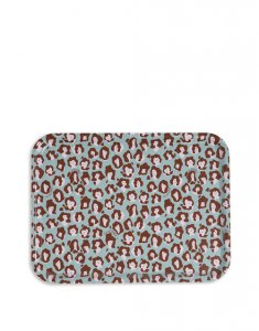 Rectangular Printed Tray in Lady Leopard Acqua - Homeware | La DoubleJ