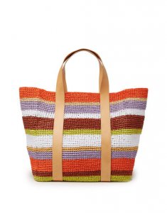 Tote Raffia Bag in Multicolor White for Women | La DoubleJ