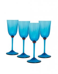 Wine Glass Set of 4 in Azzuro - Homeware | La DoubleJ