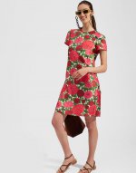 Mini Swing Dress in Pink Dahlias for Women | La DoubleJ