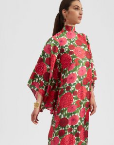 Magnifico Dress in Pink Dahlias for Women | La DoubleJ