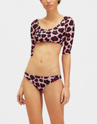 Portofino Top in Flower Leopard Rosa for Women | La DoubleJ