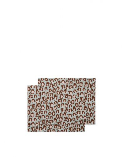 Placemat Set of 2 in Lady Leopard Acqua - Homeware | La DoubleJ