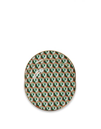 Dessert Plate Set of 2 in Cubi Verde - Homeware | La DoubleJ