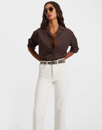 Milano Shirt in Solid Brown for Women | La DoubleJ