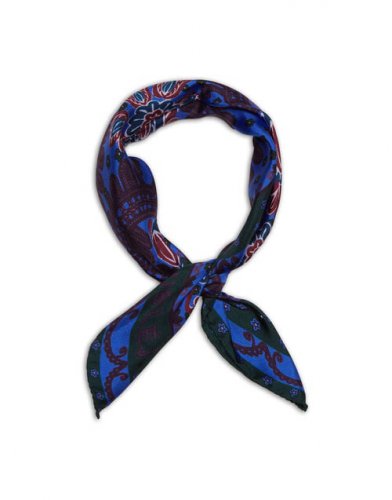 Folky Hearts Foulard (45X45) in Folky Hearts Blue for Women | La DoubleJ