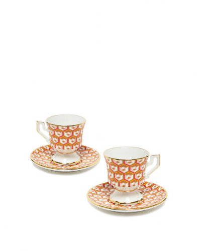 Espresso Cup & Saucer Set of 2 in Cubi Oro - Homeware | La DoubleJ