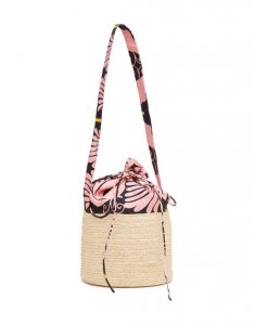 24/7 Raffia Pouch in Ali Rosa for Women | La DoubleJ