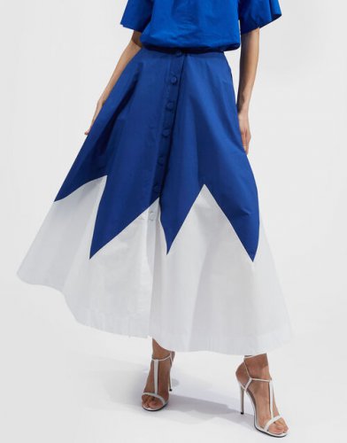 Holiday Skirt in Solid Blue for Women | La DoubleJ