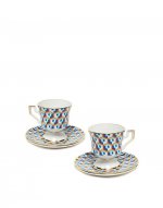 Espresso Cup & Saucer Set of 2 in Cubi Blu - Homeware | La DoubleJ