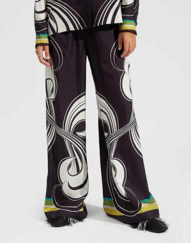 Palazzo Pants (Placee) in Rainbow Swirl B&W Placee for Women | La DoubleJ