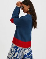 Boy Sweater in Blu-Rosso for Women | La DoubleJ