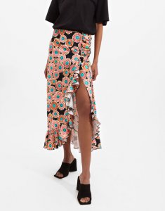 Cascata Skirt in Crazy Daisy Black for Women | La DoubleJ