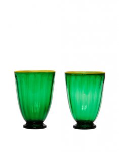 Rainbow Glass Set of 2 in Green - Homeware | La DoubleJ