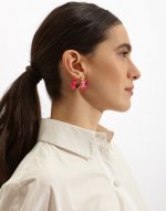 Small Flora Earrings in Fiore Rosa for Women | La DoubleJ