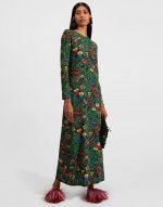 Long Sleeve Swing Dress in Night Garden for Women | La DoubleJ