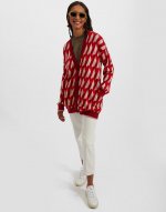 Knit Leisure Cardigan in Diamond Rosso for Women | La DoubleJ