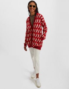 Knit Leisure Cardigan in Diamond Rosso for Women | La DoubleJ