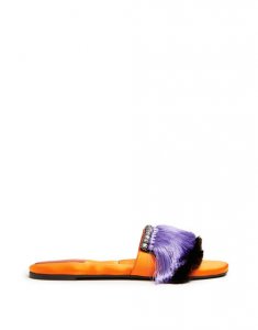 Fringe Slipper in Arancio / Lilla for Women | La DoubleJ