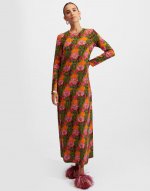 Long Sleeve Swing Dress in Orange Gerber for Women | La DoubleJ