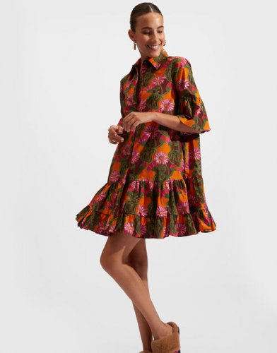 Choux Dress in Orange Gerber for Women | La DoubleJ