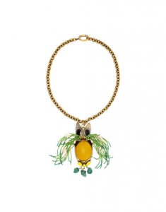 Gufo Grande Necklace in Solid Yellow for Women | La DoubleJ