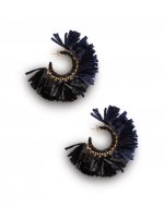 Hoop Earrings in Multicolor Blu/Nero for Women | La DoubleJ